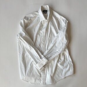 White Men's Dress Shirt - Classic Collared Button-Down